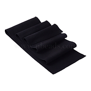 Polyester Strechy Kintted Rib Fabric, for Clothing Accessories, Black, 100x15x0.15~0.2cm(FIND-WH0137-25A)