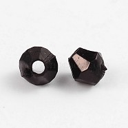 Faceted Bicone Transparent Acrylic Beads, Dyed, Black, 4mm, Hole: 1mm, about 13000pcs/500g(DBB4mm10)