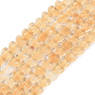 Natural Yellow Quartz Beads Strands, Heart, 6x6x3mm, Hole: 1mm, about 69~71pcs/strand, 14.57''~14.96''(37~38cm)(G-M403-A24-02)