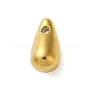 304 Stainless Steel Charms, Teardrop Charm, Golden, 12x6mm, Hole: 1.6mm(STAS-G338-09G)