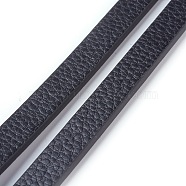 Microfiber PU Leather Cords, Flat, Black, 10x3mm, about 1.09 yards(1m)/strand(X-WL-F010-01A-10mm)