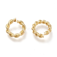 Brass Twisted Jump Rings, Open Jump Rings, Real 18K Gold Plated, 7 Gauge, 17~17.5x3.5mm, Inner Diameter: 11~11.5mm(KK-M207-01G-01)