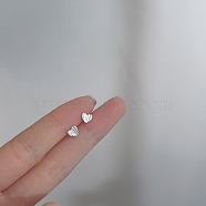 Alloy Earrings for Women, with 925 Sterling Silver Pin, Heart, 10mm(FS-WG98937-48)