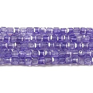 Cubic Zirconia Bead Strands, Faceted Square, Slate Blue, 2.5x2.5x2.5mm, Hole: 0.6mm, about 159~160pcs/strand, 14.57''~14.76''(37~37.5cm)(ZIRC-P109-01A-02)