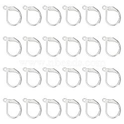 40Pcs 304 Stainless Steel Leverback Earring Findings, with Horizontal Loops, Silver, 15x10x1.5mm, Hole: 1.2mm, Pin: 1x0.8mm(STAS-UN0041-87)