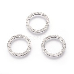 304 Stainless Steel Linking Rings, Ring, Bumpy, Stainless Steel Color, 15x0.8mm, Inner Diameter: 11mm(X-STAS-F187-48P)