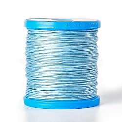 Round Waxed Cords, Micro Macrame Cord, Polyester Leather Sewing Thread, for Bracelets Making, Beading, Crafting, Bookbinding , Light Blue, 1mm, about 87.48 yards(80m)/roll(YC-E003-1mm-T129)