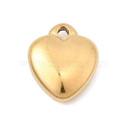 304 Stainless Steel Pendants, Golden, Heart Charm, 12x10x4mm, Hole: 1.4mm(STAS-P450-05A-G)