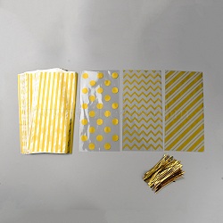 OPP Cellophane Bags Sets, Twist Tie, Rectangle, Mixed Shapes, 27.5x12.5cm, 100pcs.(ABAG-WH20006-01E)