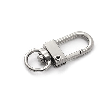 Alloy Swivel Snap Clasps, for Bag Making, Platinum, 33x13mm