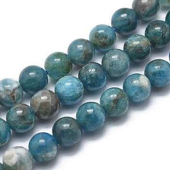 Natural Apatite Beads Strands, Grade AB, Round, 5mm, Hole: 0.8mm, about 83pcs/strand, 14.96''(38cm)