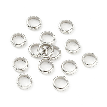 201 Stainless Steel Spacer Beads, Flat Round, Stainless Steel Color, 7x3mm, Hole: 5mm