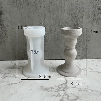 DIY Roman Pillar Candlestick Silicone Molds, for Plaster, Cement Craft Making, White, 85x142mm, Inner Diameter: 40mm