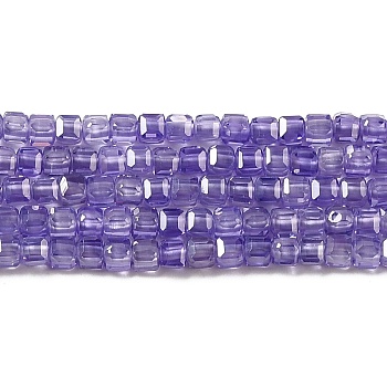 Cubic Zirconia Bead Strands, Faceted Square, Slate Blue, 2.5x2.5x2.5mm, Hole: 0.6mm, about 159~160pcs/strand, 14.57''~14.76''(37~37.5cm)