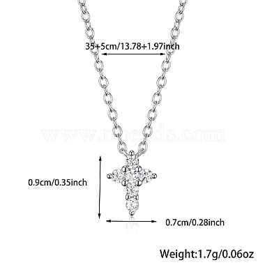 Clear Cross Cubic Zirconia Necklaces