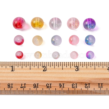 190pcs 15 brins de perles de verre givrées peintes à la bombe(GLAA-FS0001-27)-6