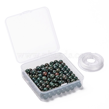 100 pièces 8mm perles de pierre de sang indiennes naturelles(DIY-LS0002-23)-7