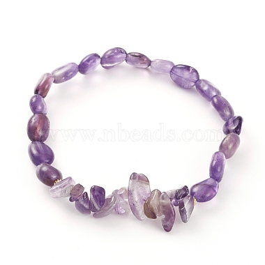 Cuentas de piedras preciosas naturales se extienden pulseras(BJEW-JB05876)-2