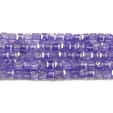 Slate Blue Square Cubic Zirconia Beads