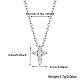 Cross Rhodium Plated 925 Sterling Silver Micro Pave Clear Cubic Zirconia Pendant Necklaces(RV3627-2)-1