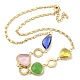 colliers plastrons en perles de verre triangle à facettes(NJEW-R263-17G)-1