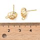 Brass Stud Earring Finding with Loops(KK-C042-07G)-3