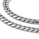 Non-Tarnish 201 Stainless Steel Cuban Link Chain Necklace with 304 Stainless Steel Clasps for Men Women(NJEW-M194-01C-P)-2