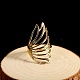 Minimalist Hollow Feather Brass Finger Ring for Women(UI5232-1)-1