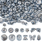 100G Pearlized Opaque Acrylic Beads, Mixed Shapes, Light Steel Blue, 6~26x6~18x3.5~14.5mm, Hole: 1.6~3mm(OACR-TA0004-40)