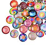 70Pcs Flatback Glass Cabochons for DIY Projects, Dome/Half Round, Mixed Color, 25x6mm(GGLA-SZ0001-33B)