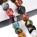 Natural & Synthetic Mixed Stone Beads Strands, Nuggets, Mixed Dyed and Undyed, 8~18x9~20x8~19mm, Hole: 0.5~0.9mm, about 31~32pcs/strand, 16.14~16.34 inch(41~41.5cm)(G-Q608-19)