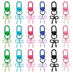 6Pcs Spray Plating Alloy Bowknot Pendant Decorations, with Alloy Swivel Clasps, Mixed Color, 54mm(HJEW-YW00415)