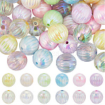 48Pcs 12 Styles UV Plating Acrylic Beads, Iridescent, Pumpkin, Mixed Color, 16mm, Hole: 2.5mm, 4pcs/style(OACR-SC0002-19)