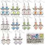 DIY Angel Acrylic & Alloy Dangle Earrings Making Kits, Mixed Color, 7~50x7.5~21.5x0.8~7mm, Hole: 1~2mm(DIY-SC0027-01)