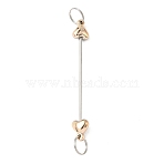Iron Beadable Keychain Bar, with Plastic Heart Beads, for DIY Keychain, Platinum, Gold, 81x11.5x7mm, Jump Ring: 12x1.5mm, Inner Diameter: 10.5mm(IFIN-F164-02A)