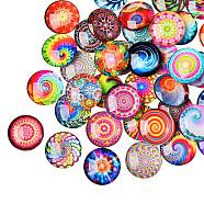 70Pcs Flatback Glass Cabochons for DIY Projects, Dome/Half Round, Mixed Color, 25x6mm(GGLA-SZ0001-33B)