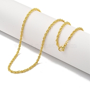Brass Wheat Chain Necklaces for Women, Real 18K Gold Plated, 23.62 inch(600mm)(NJEW-G084-24G)
