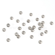 304 Stainless Steel Spacer Beads, Rondelle, Stainless Steel Color, 2.5x1.5mm, Hole: 1~1.5mm(X-STAS-R065-31)
