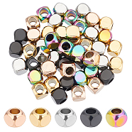 50Pcs 5 Colors Ion Plating(IP) 304 Stainless Steel Beads, Cube, Mixed Color, 5x5x5mm, Hole: 3mm, 10pcs/color(STAS-DC0004-96)