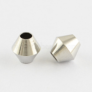 Stainless Steel Bicone Beads, Stainless Steel Color, 6x6mm, Hole: 2.5mm(STAS-Q174-02)
