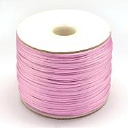 Nylon Thread, Rattail Satin Cord, Flamingo, 1.5mm, about 100yards/roll(300 feet/roll)(NWIR-R025-1.5mm-1902)