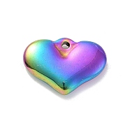 Vacuum Plating 304 Stainless Steel Pendants, Heart, Multi-color, 15x20x3.5mm, Hole: 1.8mm(STAS-E169-06M)