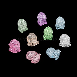 Transparent Crackle Acrylic Beads, Dinosaur, Mixed Color, 14.5x14x2.5mm, Hole: 2.5mm, about 410pcs/500g(AC-CBA4496-10)
