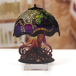 Double-sided Painted Acrylic Mushroom Ornament, for Home Bedroom Living Room Tabletop Decoration, Green, 170x200mm(PW-WG283BE-05)