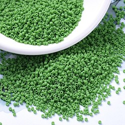 MIYUKI Delica Beads, Cylinder, Japanese Seed Beads, 11/0, (DB0754) Matte Opaque Green, 1.3x1.6mm, Hole: 0.8mm, about 2000pcs/bottle, 10g/bottle(SEED-JP0008-DB0754)