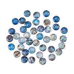 40Pcs Abalone Shell/Paua Shell Cabochons, Half Round/Dome, Colorful, 8x1~1.5mm(SSHEL-FI0001-02)