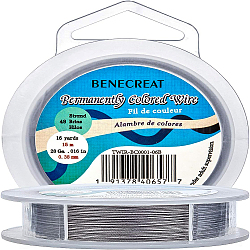 Tiger Tail Wire, Stainless Steel Wire, Stainless Steel Color, 0.38mm, about 49.21 Feet(15m)/roll(TWIR-BC0001-06B)