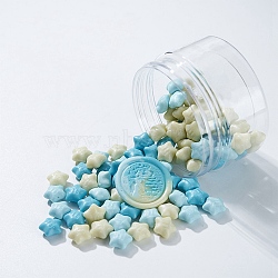 Sealing Wax Particles, for Retro Seal Stamp, Star, Turquoise, 63x40mm(PW-WG72337-06)
