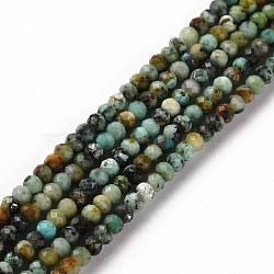Natural African Turquoise(Jasper) Beads Strands, Rondelle, Faceted, 3x2mm, Hole: 0.5mm, about 188~190pcs/strand, 15.35inch(39cm)(X-G-S362-099)