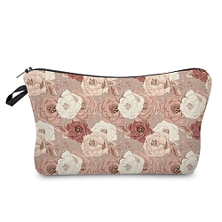 Polyester with Sponge Cosmetic Bag, Rectangle, Rosy Brown, 22x13.5cm(PW-WG1E32B-04)